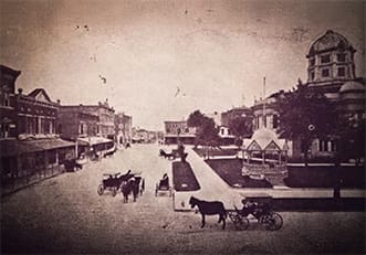 old historic picture of downtown Ocala, FL in 1868